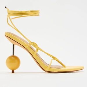 Fashion Nova Yellow Strappy Heels